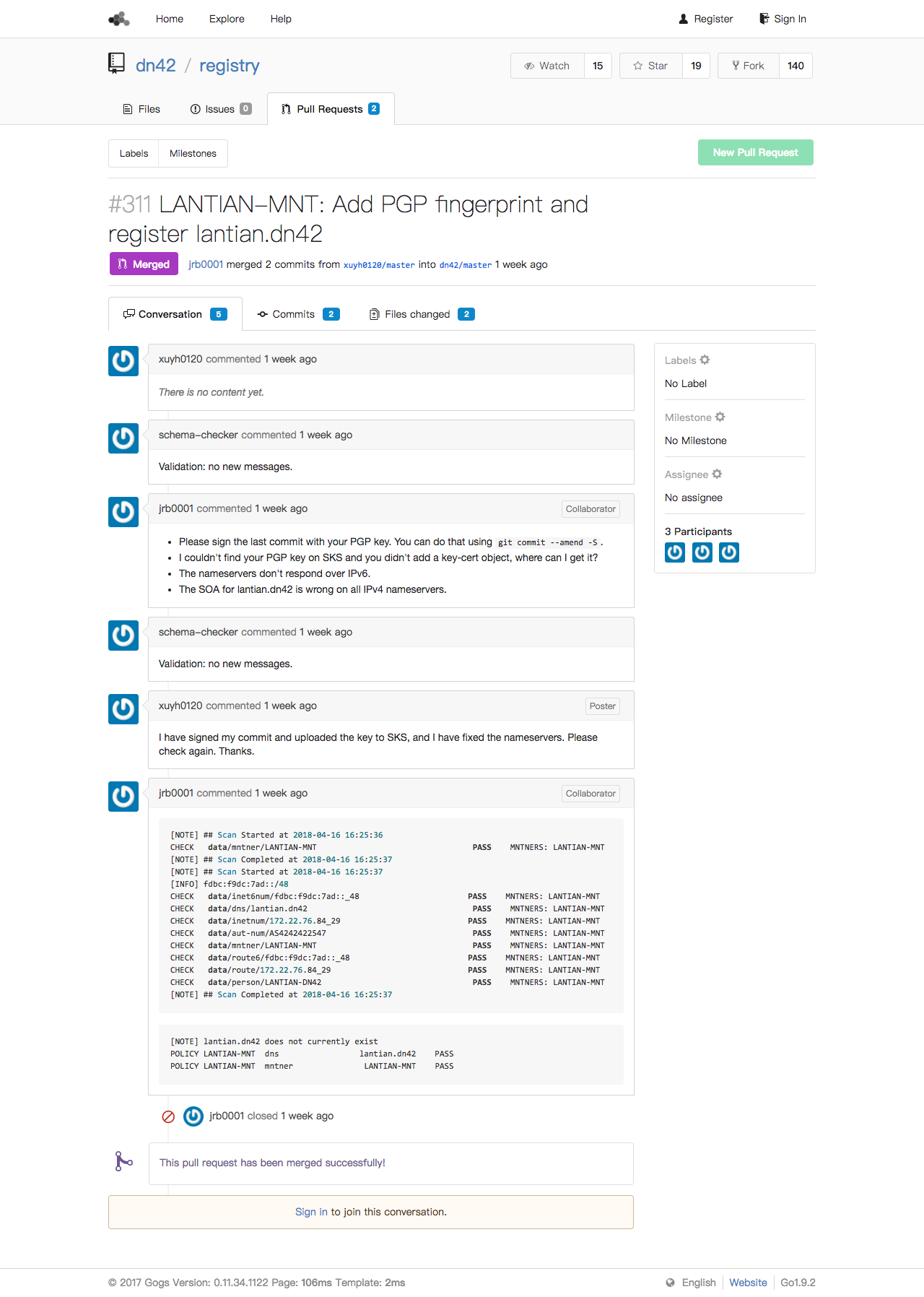DN42 Pull Request 记录