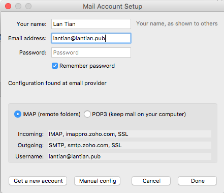 Thunderbird Automatically Detects Configuration