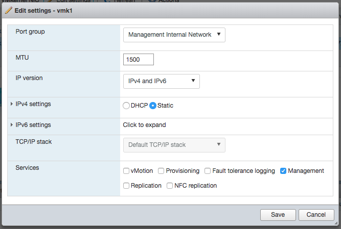 ESXi Joining Internal Network