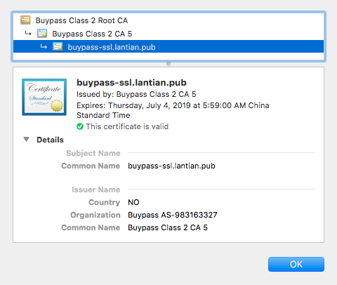 BuyPass Certificate in Chrome