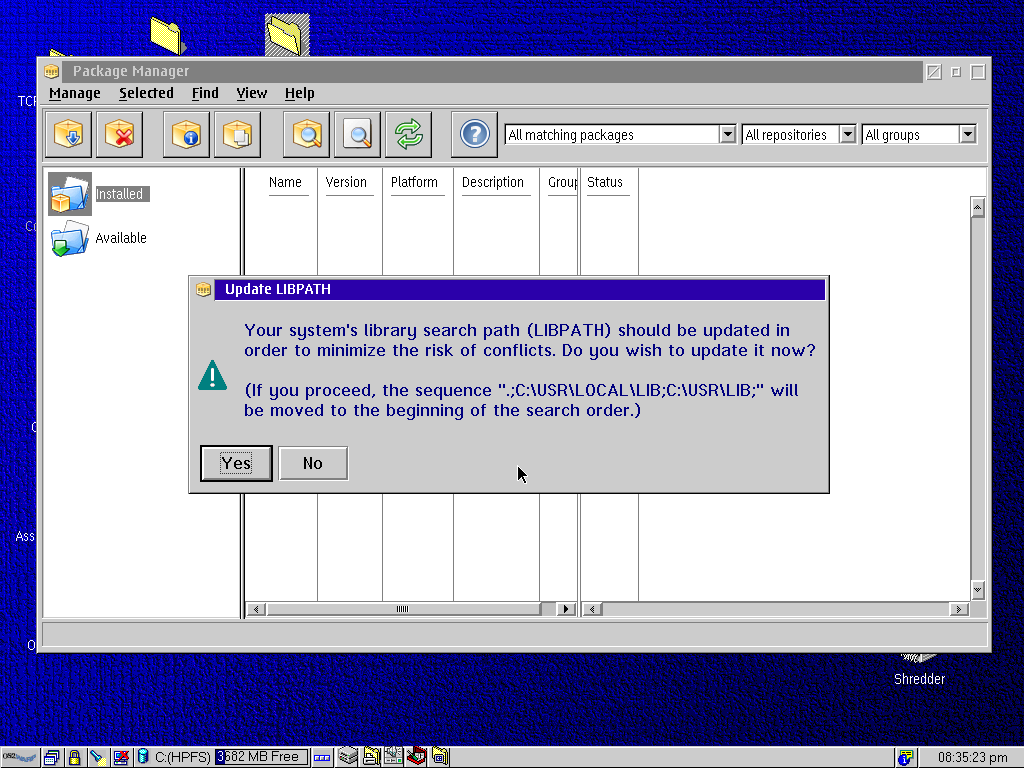 OS/2 ANPM LIBPATH 询问界面
